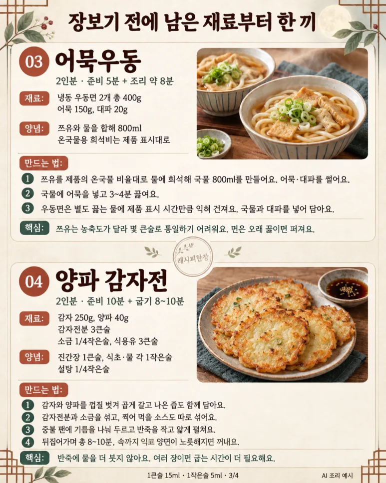 냉장고 털었는데 이렇게 맛있다고? 밥 한 그릇 뚝딱 6가지