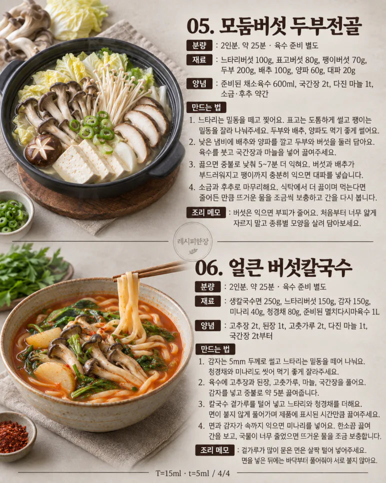 If you just stir-fried a pack of mushrooms — 6 types of soups from doenkkejang soup to kalguksu