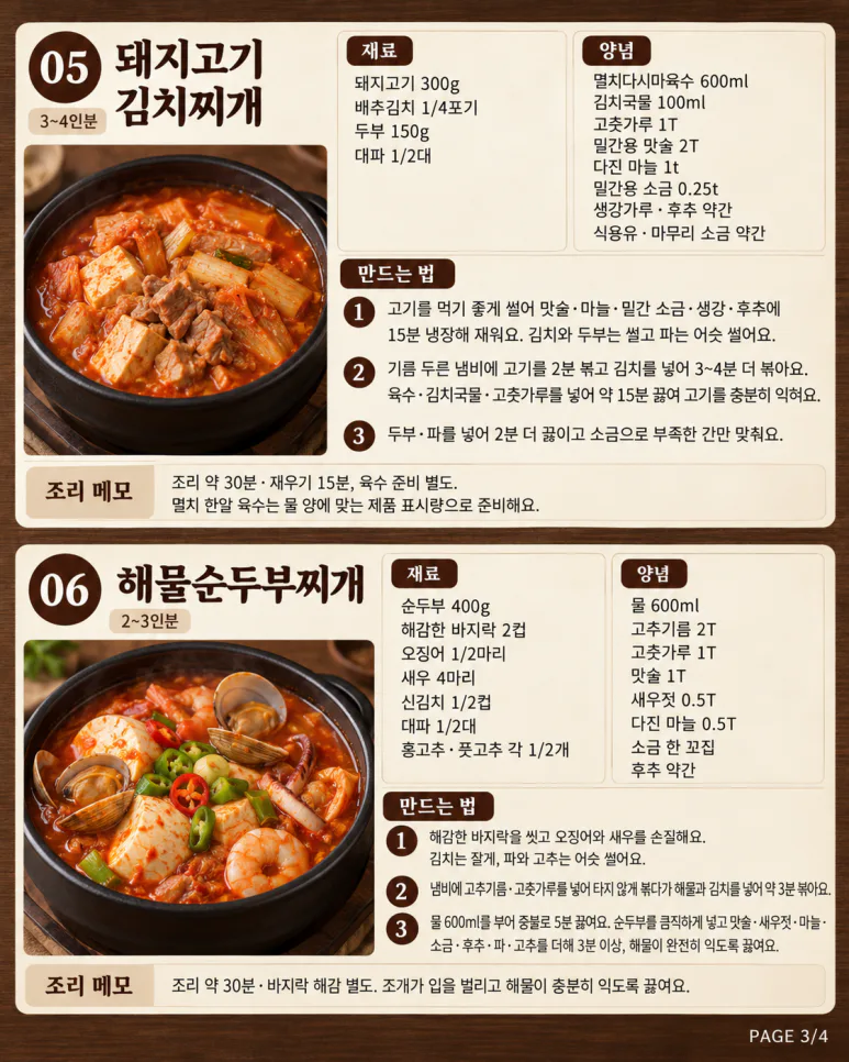 저녁 반찬이 허전한 날찌개부터 뚝배기불고기까지 국물요리 8가지