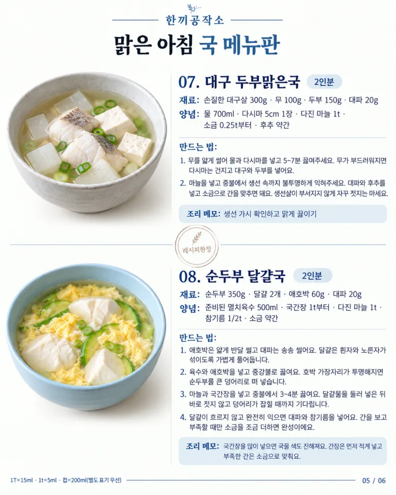 뜨끈한 국물 한 숟갈에 속이 풀리는 아침국 10가지