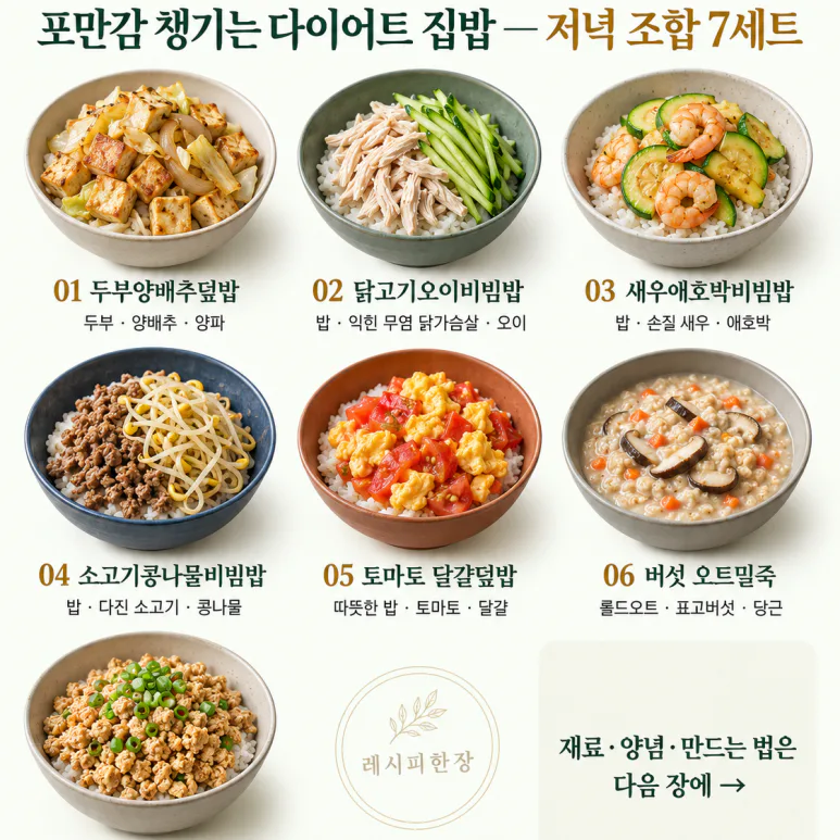 Diet home meal that keeps you full - 7 sets of dinner combinations