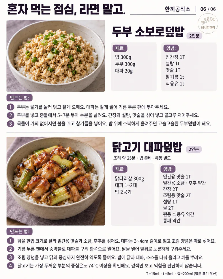 혼자 먹는 점심, 라면 말고 — 덮밥 10가지
