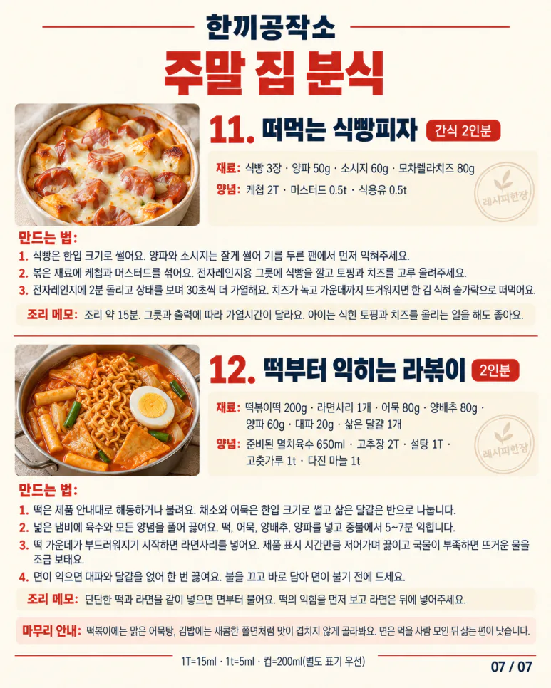 週末の昼食は家で食べる軽食 — 交互に作る12種類