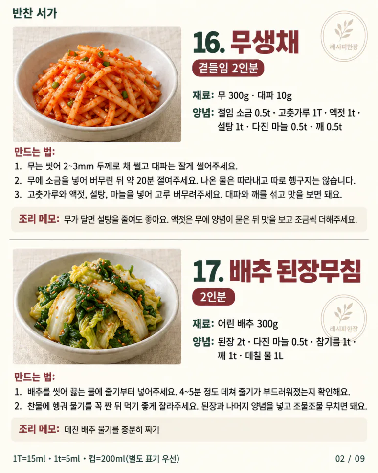 반찬 뭐 할지 매일 고민된다면 — 한 달 안 겹치는 밑반찬 30가지