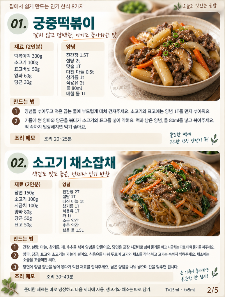 갑자기 식구들이 모였다면 — 한 접시로 푸짐한 집밥 8가지