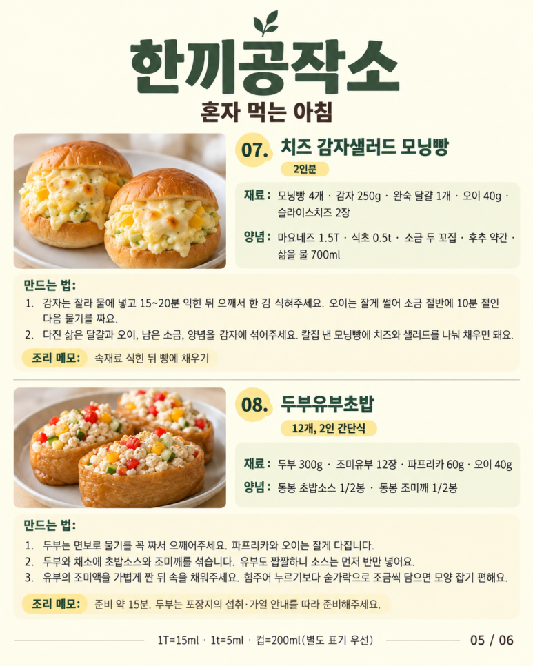 아이 밥은 챙겼는데 내 밥은 또 커피 한 잔 — 혼자 먹는 간단 아침 10가지