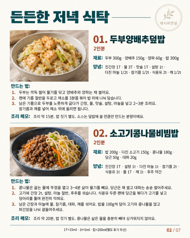 40대 이후 저녁 먹고 헛헛하다면 — 포만감 집밥 12가지