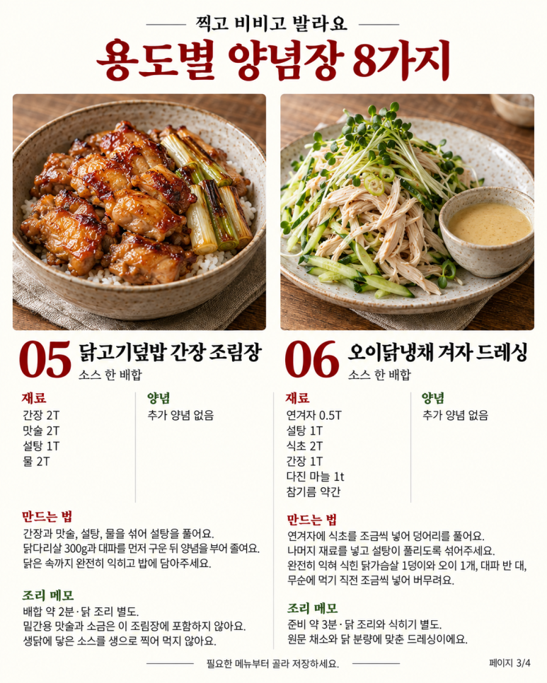 전에는 파간장, 냉채에는 겨자소스 — 골라 쓰는 양념장 8가지