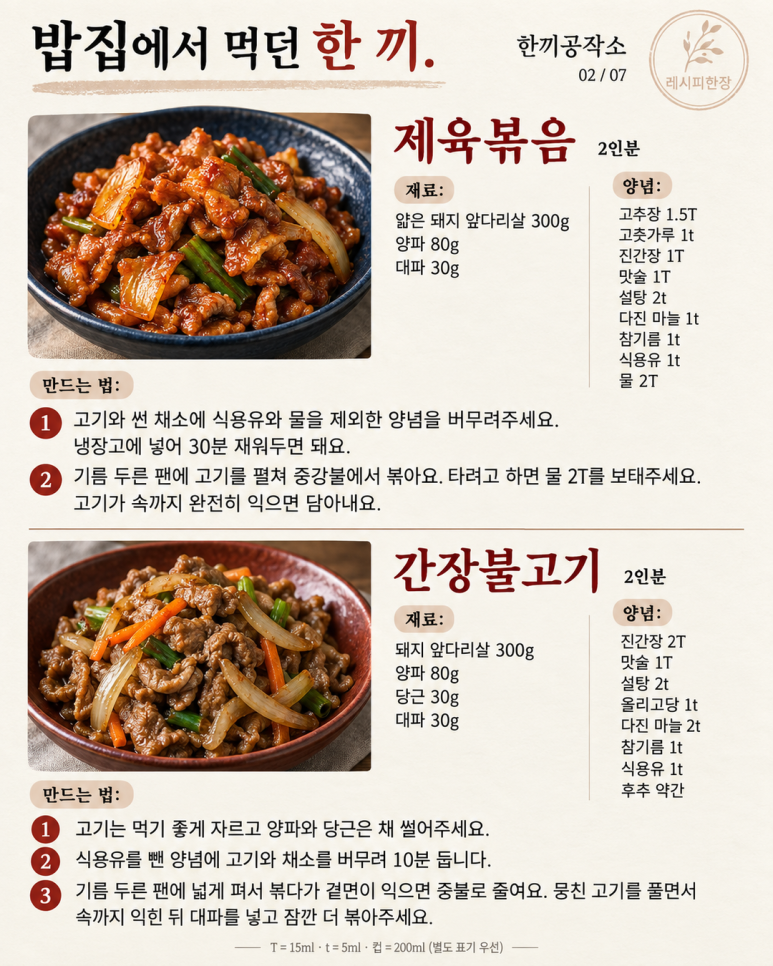 배달앱 열기 전에 보는 집밥 메뉴 12가지