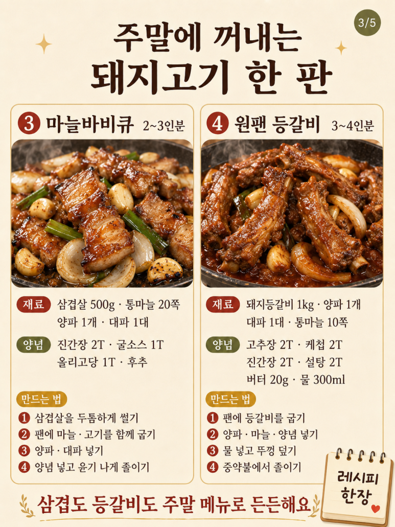 오늘은 배달 대신 고기 한 판! 류수영 돼지고기 레시피 7가지